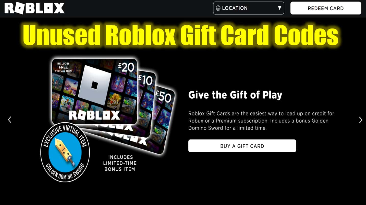 Unused Roblox Gift Card Codes